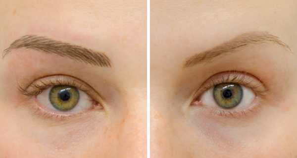 волосковая техника тату бровей до и после